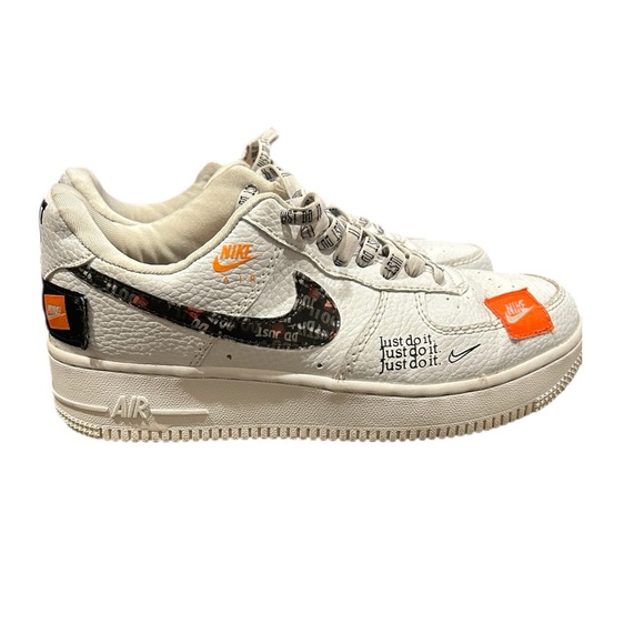Nike Other - Nike Air Force 1 ’07 Just Do It AF1 White Black Orange Men’s 6.5